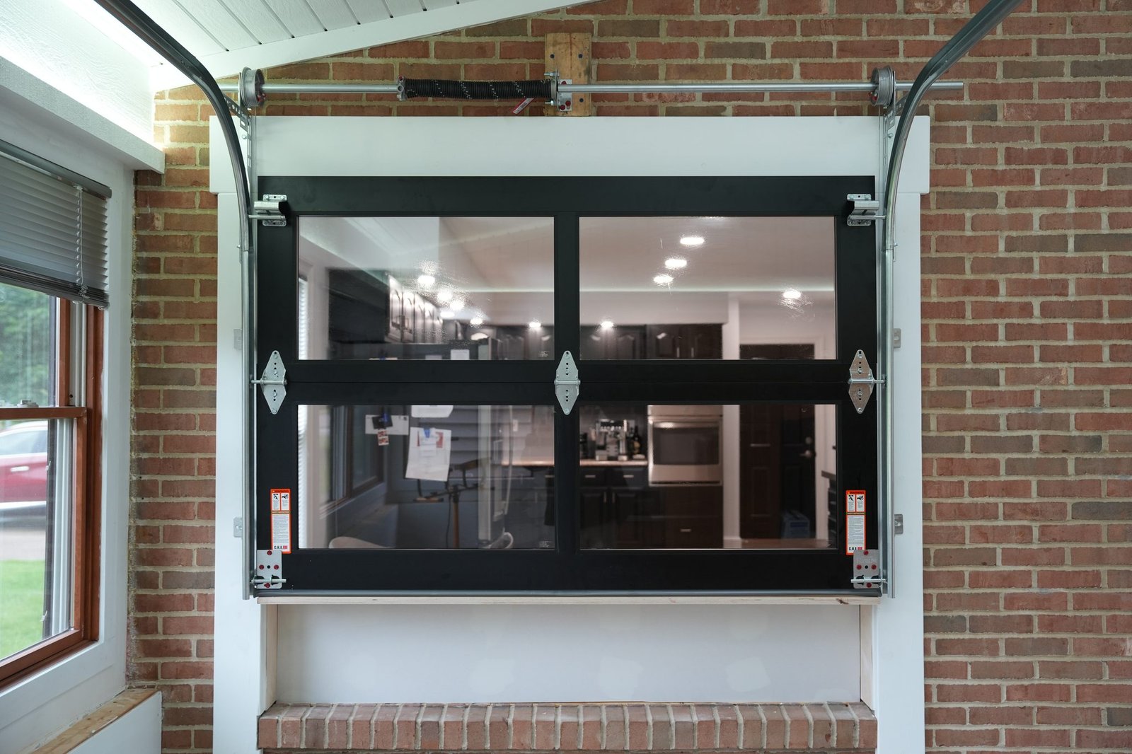 Glass panel garage door