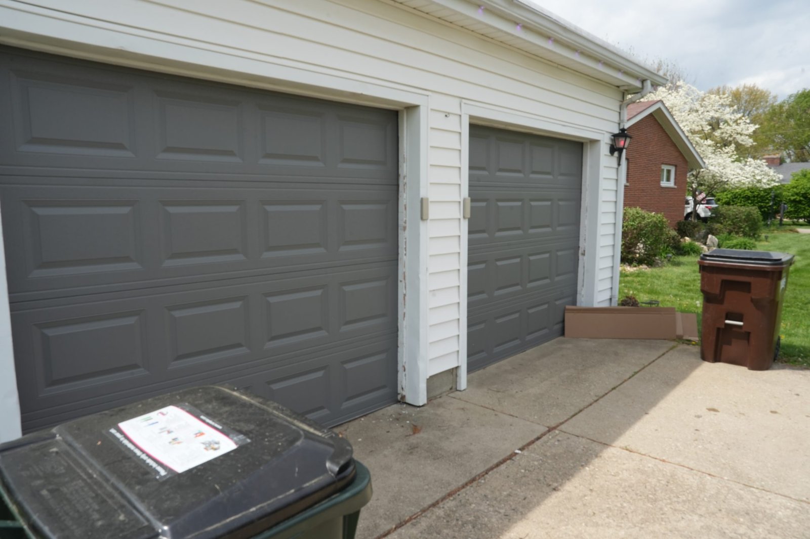 Gray garage doors