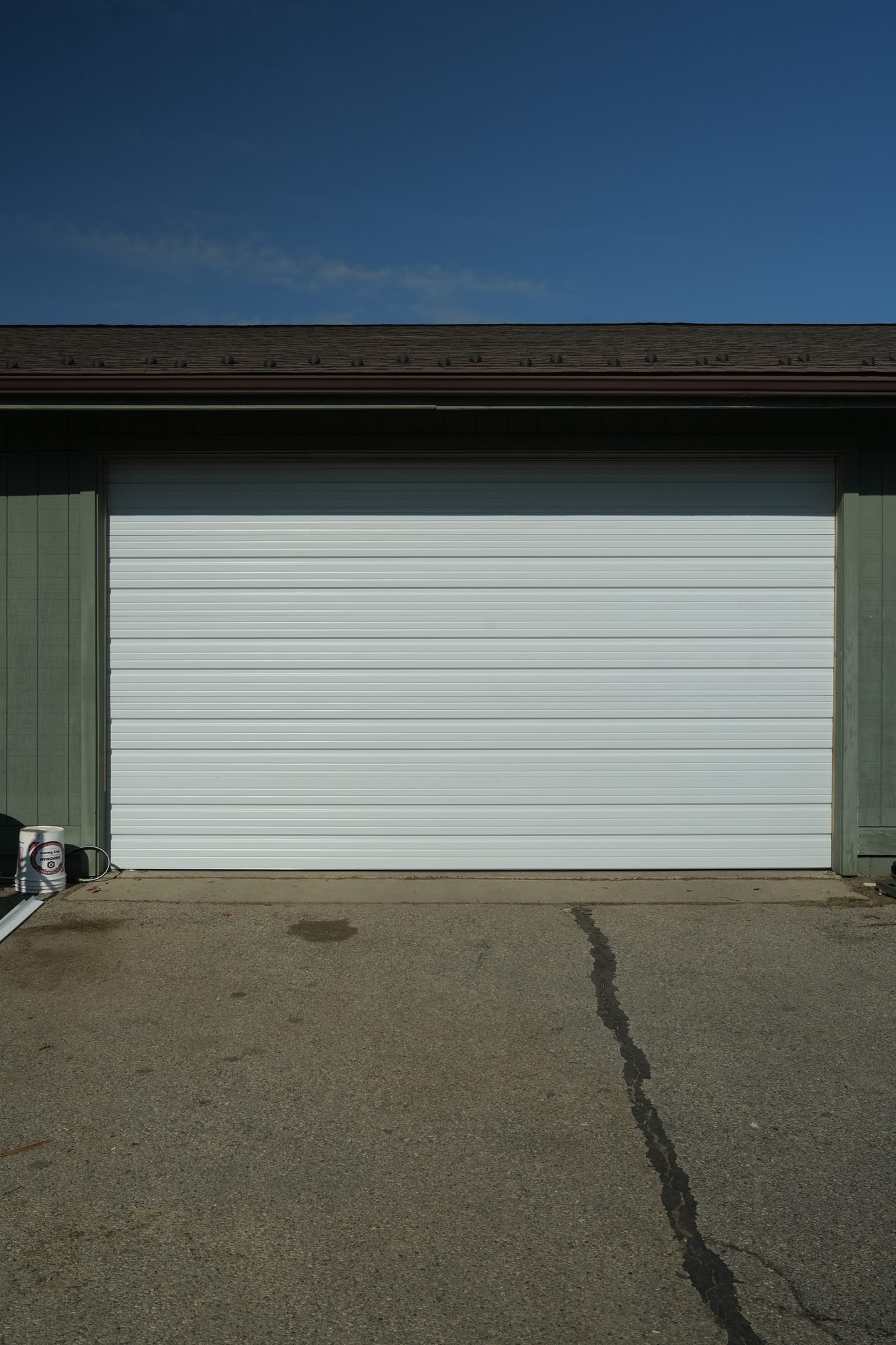 White ribbed garage door